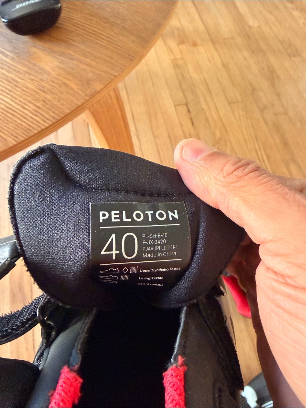 Peloton Men’s Black Cycling Shoes with Red Trim